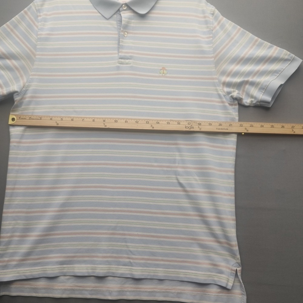 Brooks Brothers 346 Polo Shirt Mens Large Multicolor Striped Preppy - Picture 10 of 15
